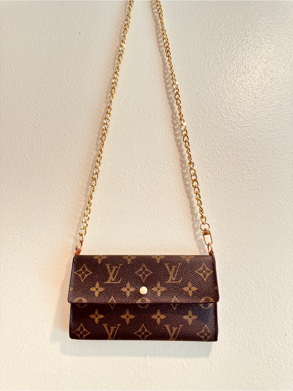 Louis Vuitton Monogram Canvas Wallet on Chain - Brown with Gold Hardware - Picture 9 of 9